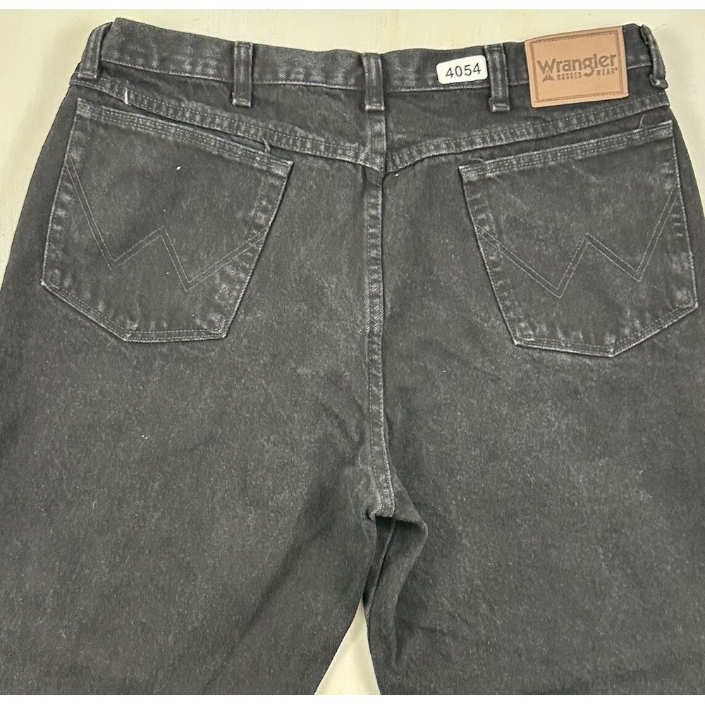 VTG Wrangler Rugged Wear Relaxed‎ Black Jeans 36X30 Y2K Tag 38 100% Cotton Denim